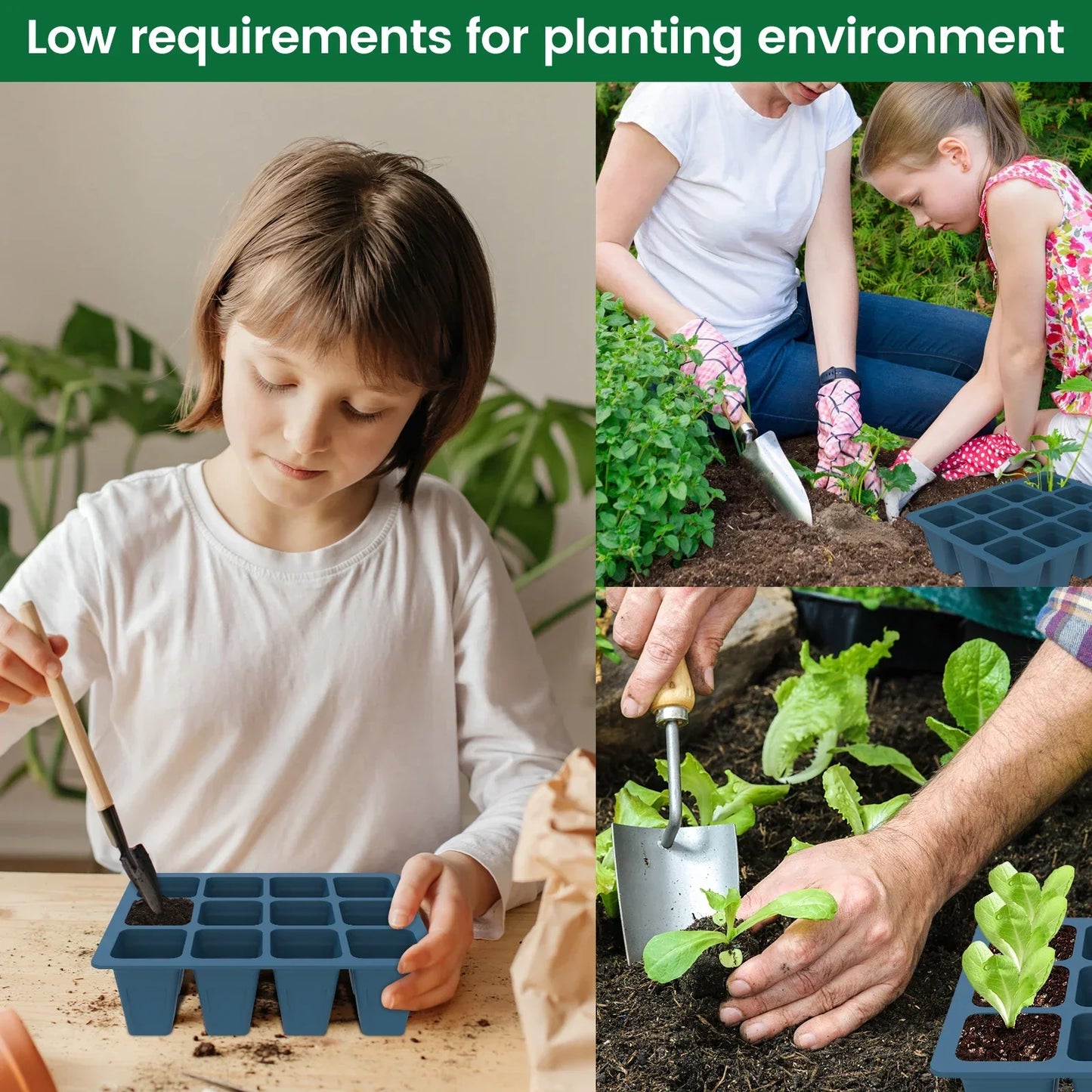 Carvallo Silikon | BPA-free & Reusable | 12 Cells with Drainage | 2-Pack in Black or Dark Green