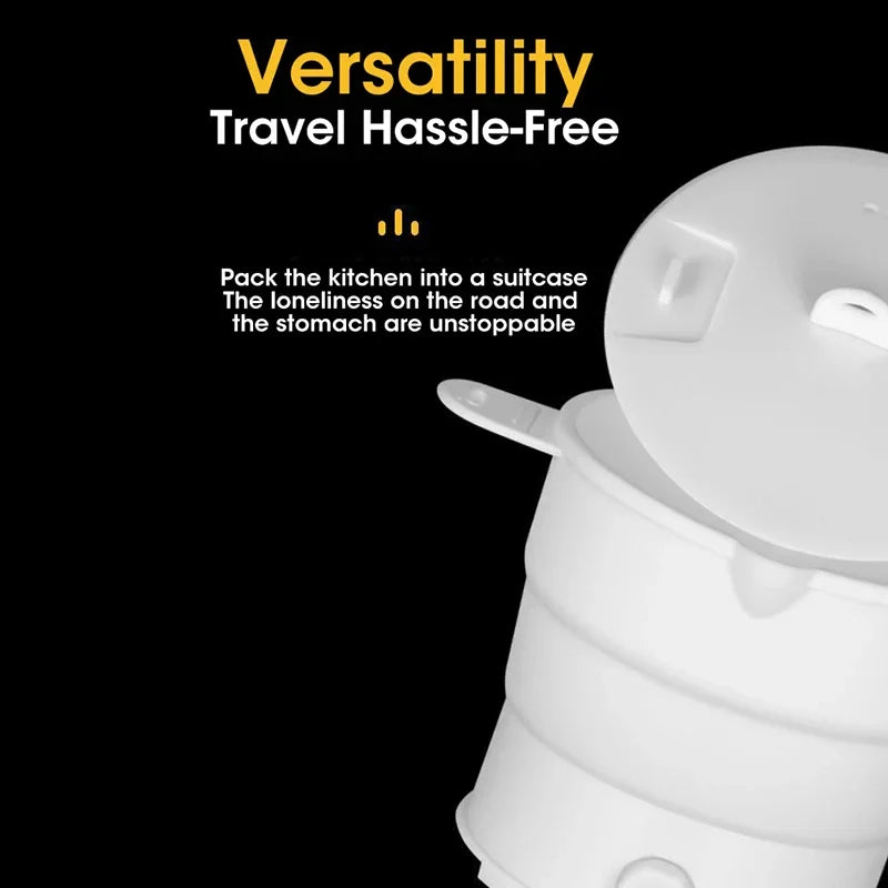 Carvallo Mini-Kokkärl FoldaCook | Fällbar & kompakt | 1,2 L | 800 W | För camping, kontor & resor