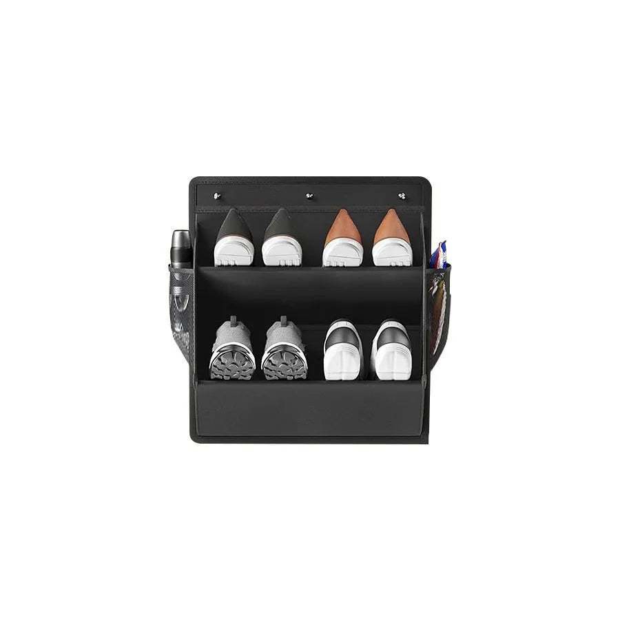 Carvallo Hängande Skohängare med Klisterremsa | Djupa Hyllor & Rostfritt Stålram | Platsbesparande Förvaring för Dörr, Camper & Skåp – 46,5×42,9×16,5 cm