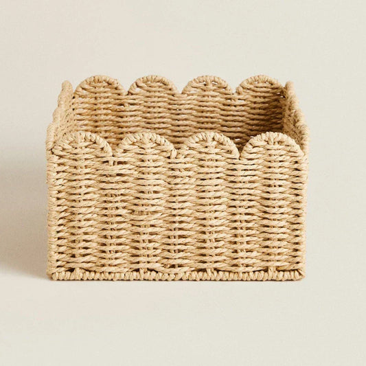 Carvallo – Handvävd korg i rotting med vågkant i tre storlekar