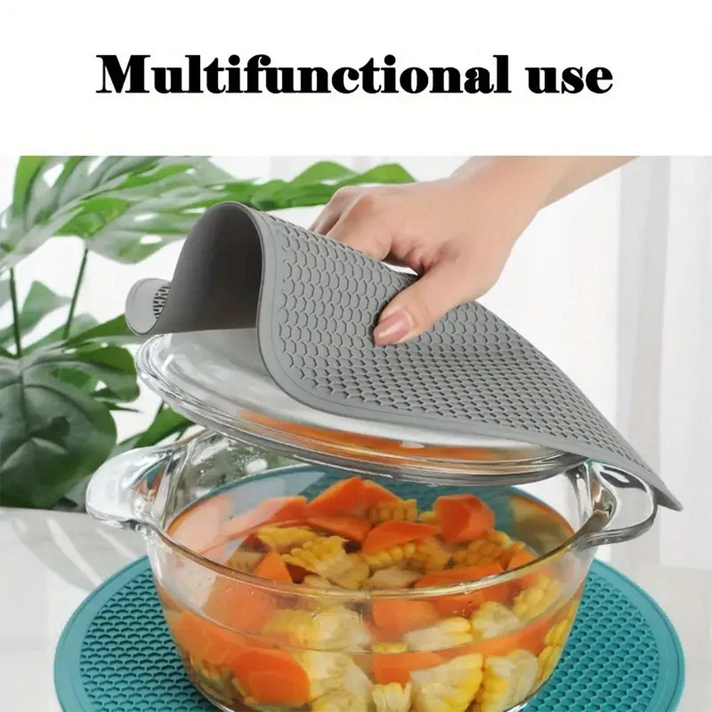 Carvallo-underlägg HexaGrip 25 | Ø 25 cm | Värmebeständig bikake-matta | Rutschfri & flexibel | För kastruller, stekpannor & tallrikar