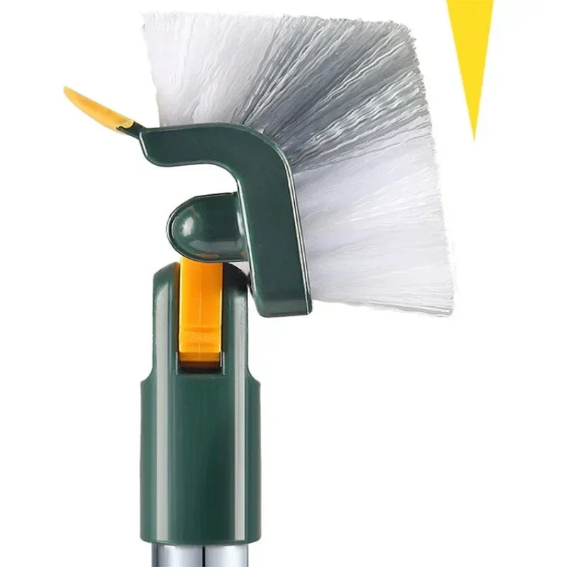 Carvallo DuoBrush Rengöringsborste | 2-i-1 för golv & fönster | Med vridhuvud & teleskopskaft | Lätt rengöring