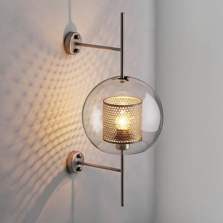 Rayvia Adriel - Modern honungskaka mässing & glas vägglampa