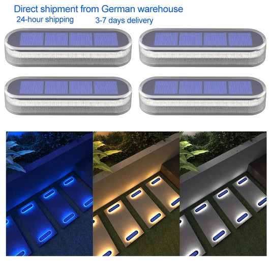 Carvallo-trappbelysning LumaStep | IP68 Vattentät | 30 LEDs | Varm-/Kallvit/Blå | För Terrass, Staket & Utomhus