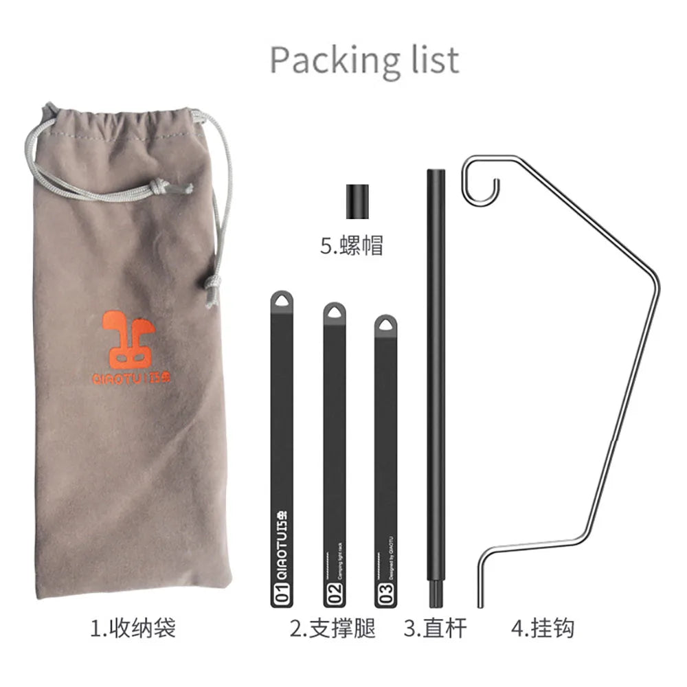 Carvallo Lampstativ CAMPORIA FlexLite | Bärbar & Avtagbar | Utomhus & Camping | Lykthållare för Bord & Golv