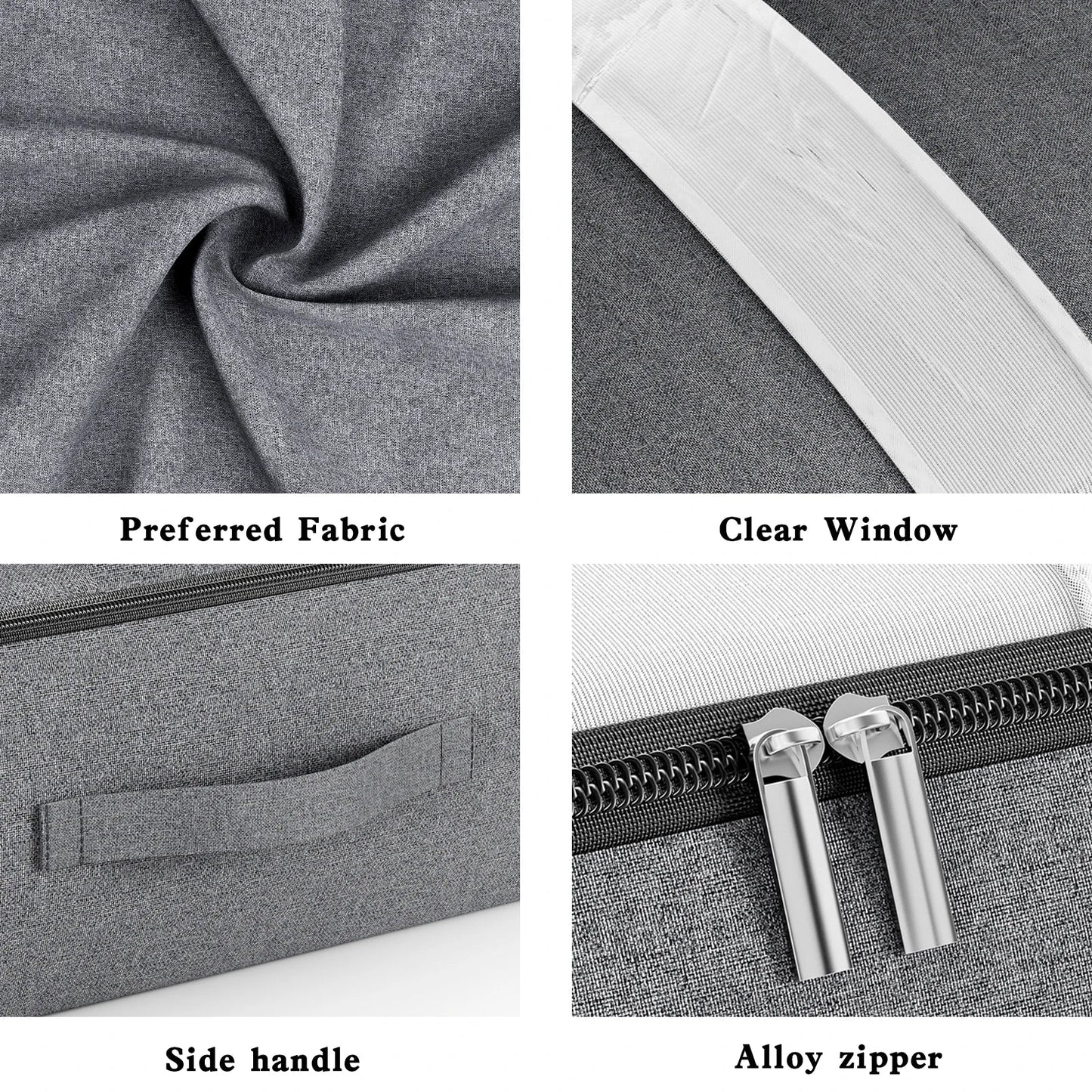 Carvallo Förvaringsväska | Extra Stor & Fällbar | Med Insynsfönster & Dragkedja | Cationic Tyg Grå
