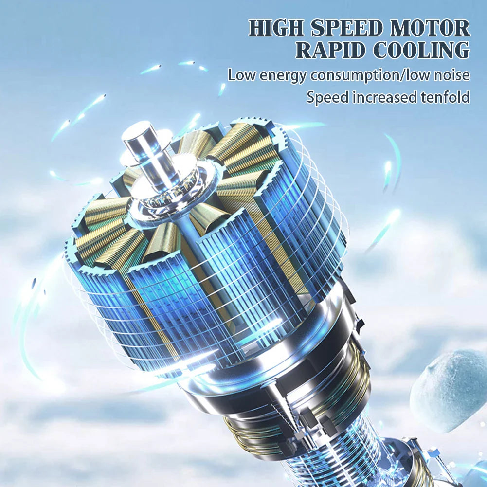 Carvallo Mini Handfläkt | 100 Vindsteg & Digitaldisplay | Fällbar & USB-uppladdningsbar | 4000 mAh batteri