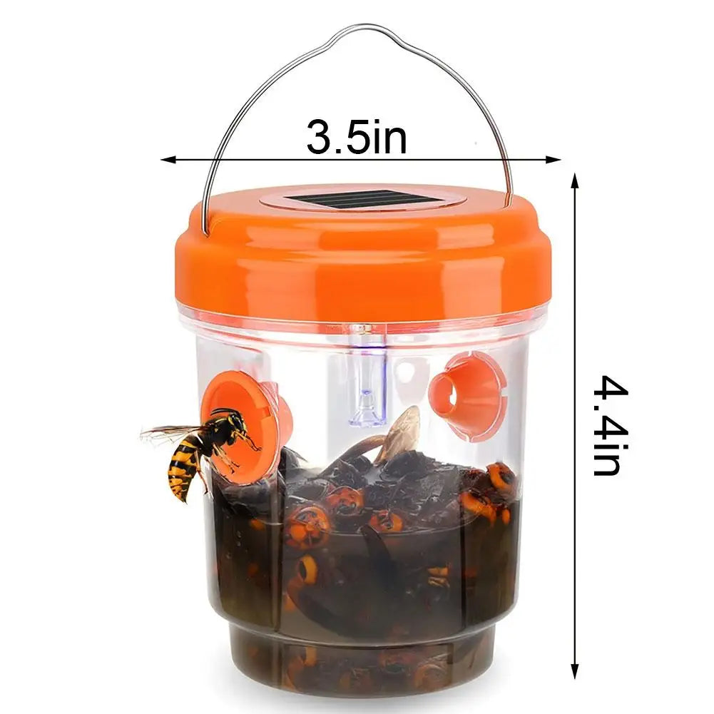 Carvallo Solar | Återanvändbar getingfälla med soljus | Dubbel ingångsöppning | För trädgård, balkong och terrass