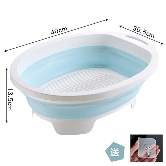 Lavinaé Fällbar Tvättskål med integrerat tvättbräda | Platsbesparande tvättbalja för handtvätt | För underkläder, strumpor och babykläder