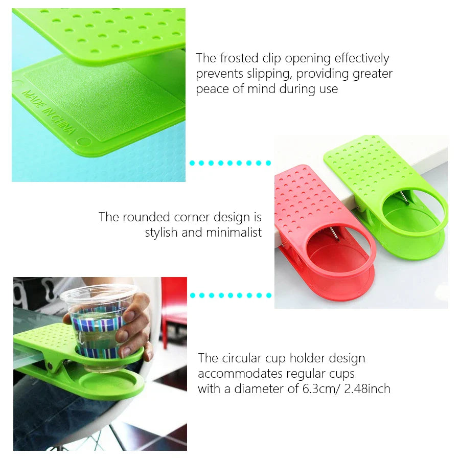 Carvallo borddryckshållare | Praktisk koppklipp för skrivbord och kontor | Platsbesparande hållare för muggar, burkar och flaskor