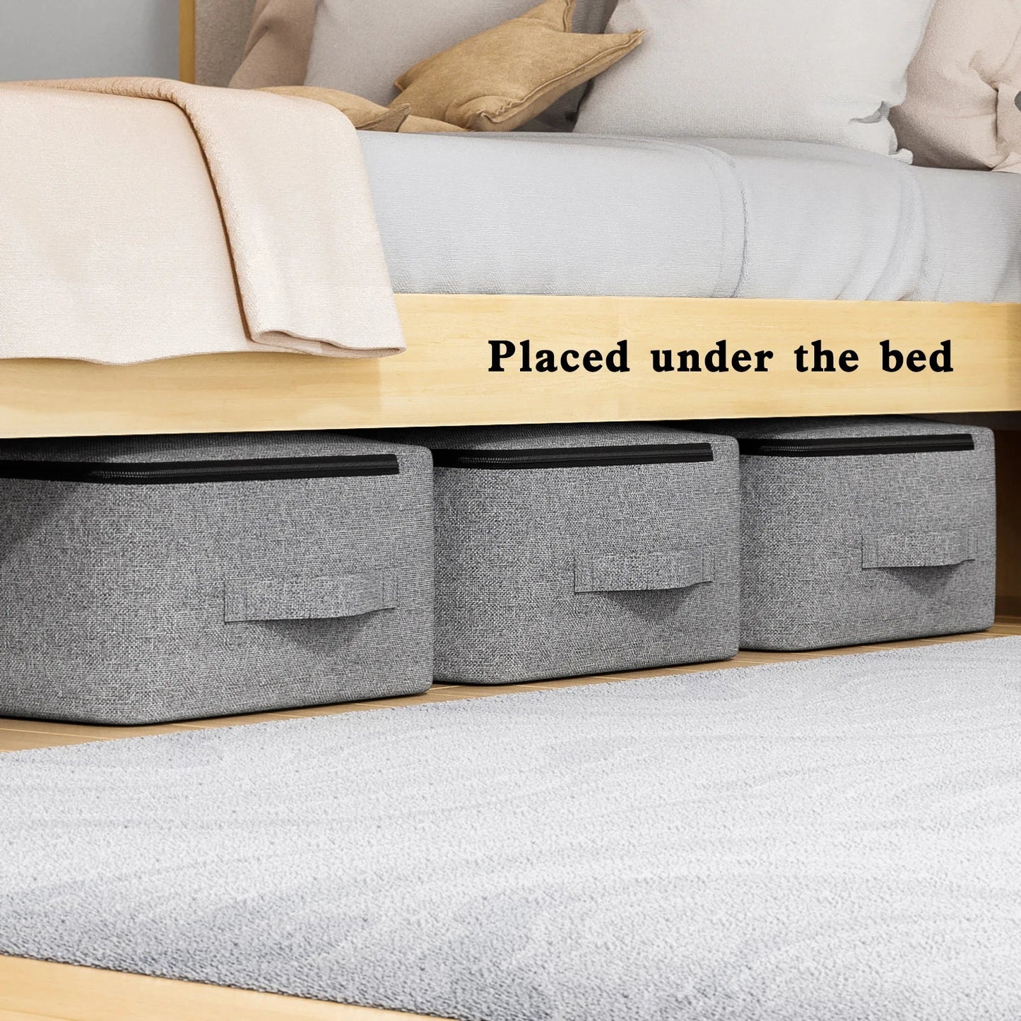 Carvallo Förvaringsväska | Extra Stor & Fällbar | Med Insynsfönster & Dragkedja | Cationic Tyg Grå