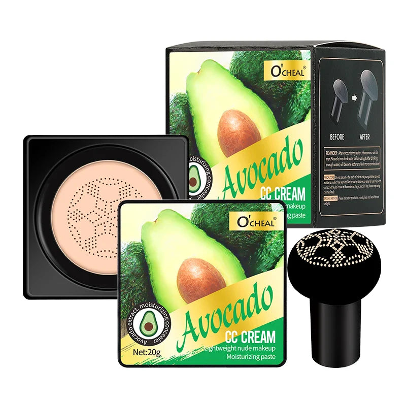 Carvallo Cream Cushion Set Luméa Glow | Med Mushroom-applikator | 4-delad i presentlåda | Foundation & Concealer i ett