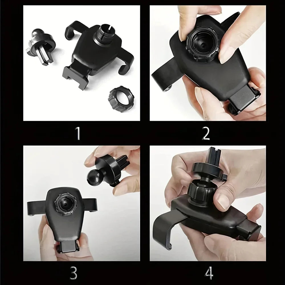 Carvallo Auto-Handyhållare med 30W Trådlös Laddare | Automatisk Låsning | Qi-Laddning & Säkerhetsfunktioner | För Ventilationsgaller