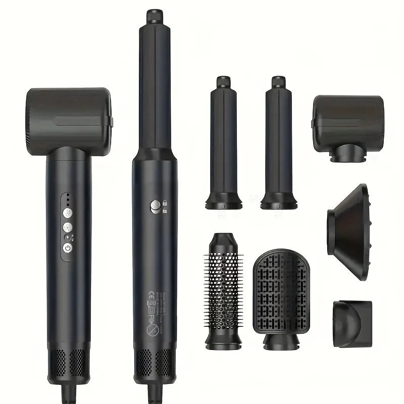 Carvallo StyloVibe Pro | 7-i-1 Fön med Auto-Curler & Diffusor | Brushless-Motor | För att räta ut & locka