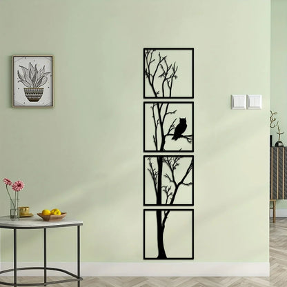 Väggdekoration Träd och Uggla - Minimalistisk och Stilig