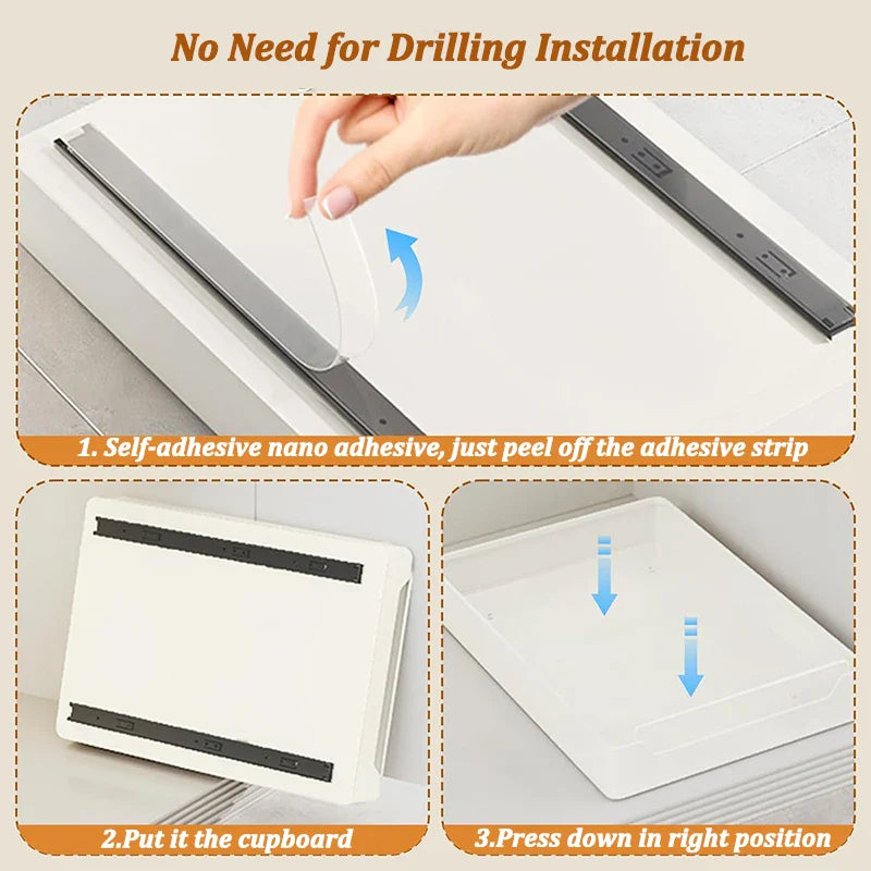 Carvallo SlideMaxx | Utdragbar organiser utan borrning | Stabil hylla för kryddor och förråd | Kolstål Beige