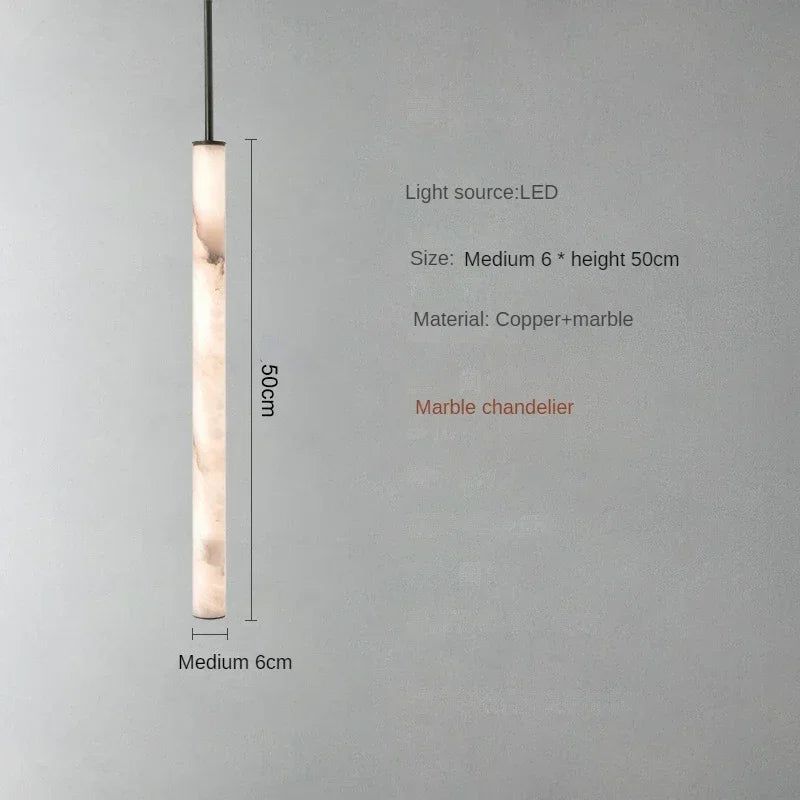 Lunvero Minara | LED-hänglampa av marmor och koppar för stiliga vardagsrum