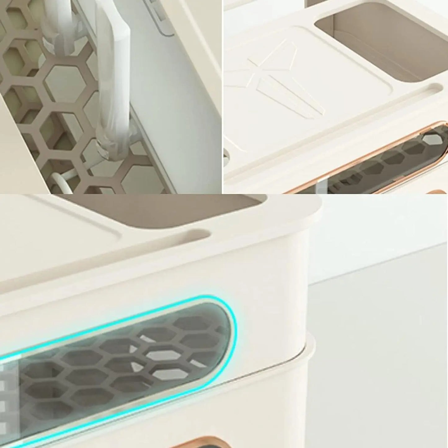 Carvallo WLAN-router förvaringslåda | Med kabelhantering & uttagsfack | Transparent & avtagbar | 1–4 våningar valbara