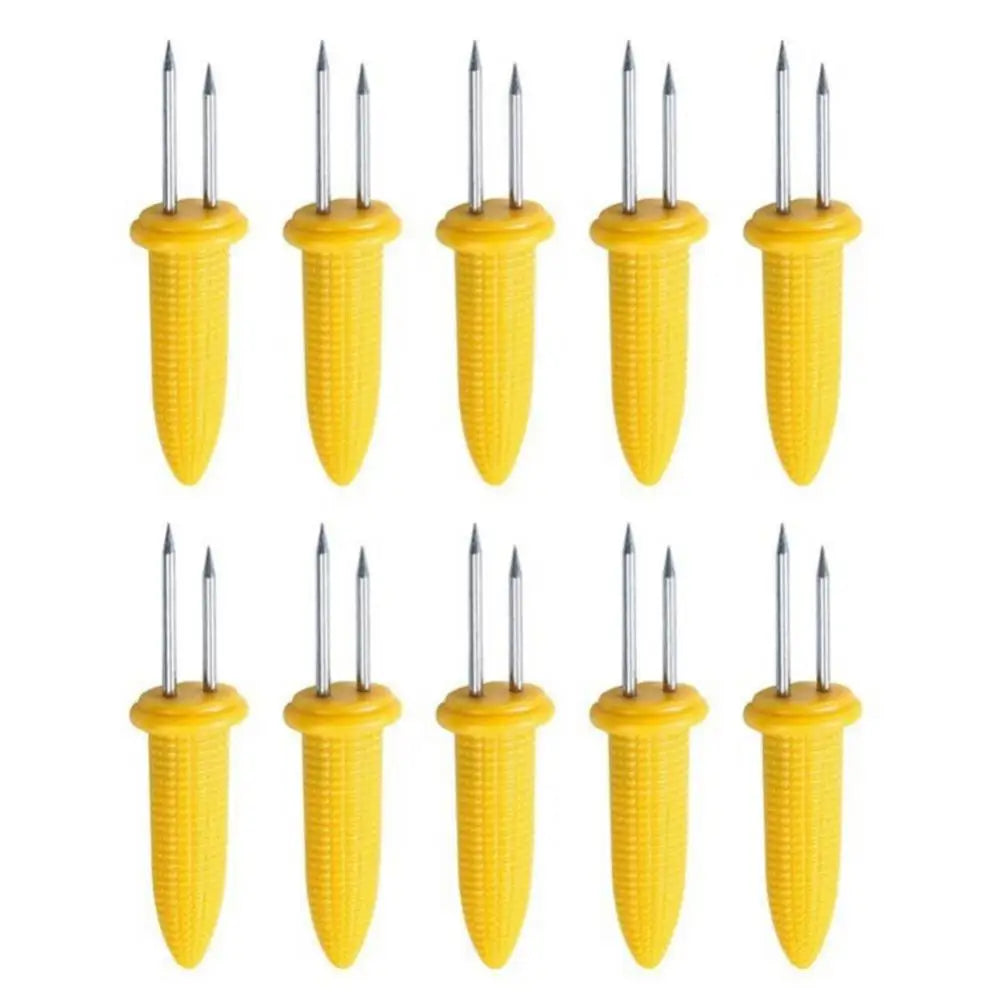 Carvallo rostfritt stål majsgafflar set | Värmetålig & Återanvändbar | För grill, camping & kök | 6 × 2 cm