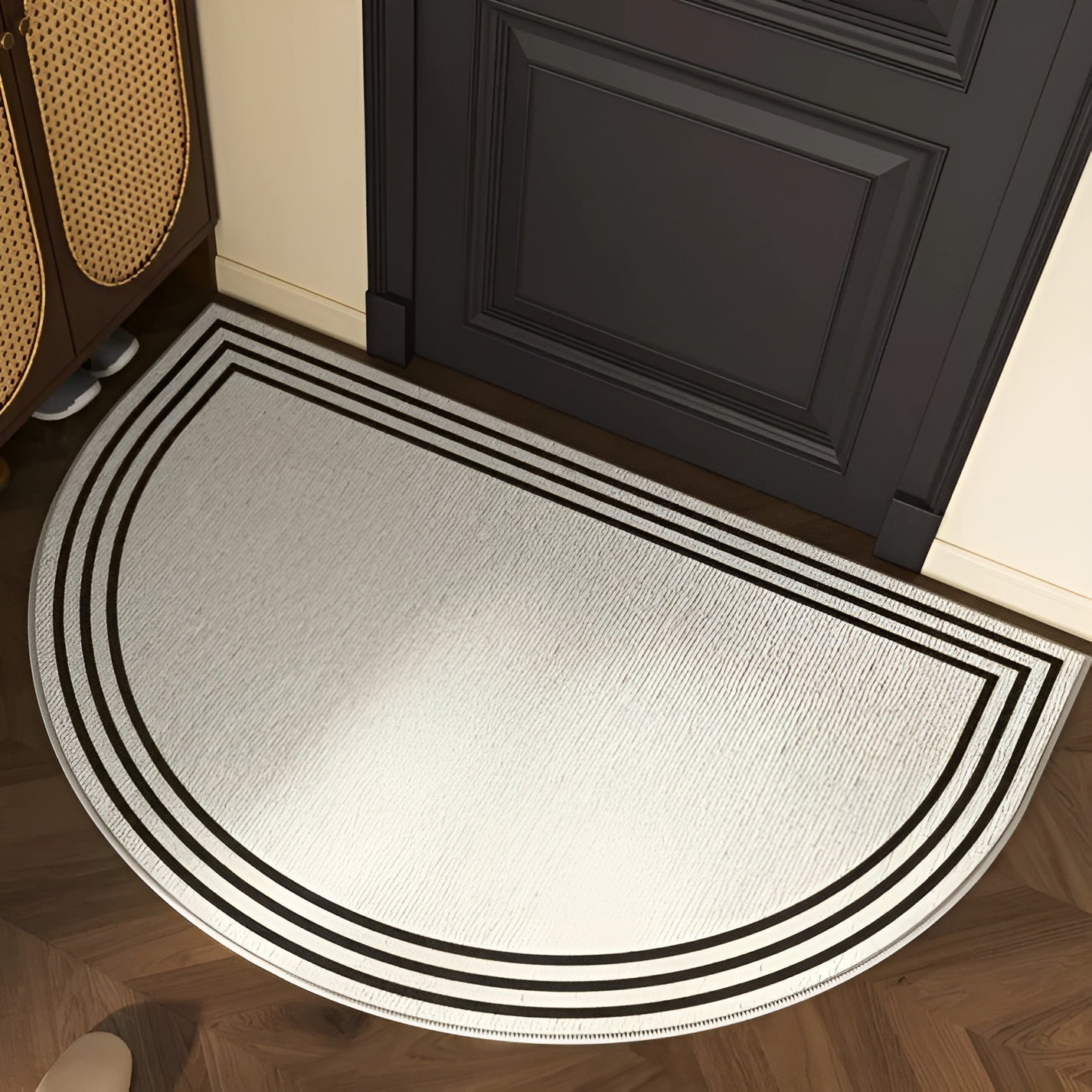 Halvkrets dörrmatta – Halkfri och dekorativ | För inomhus- och utomhusbruk, hall och vardagsrum