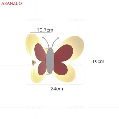ButterflyGlow - Akryl Fjäril LED Vägglampa för Barnrum och Sovrum Dekor