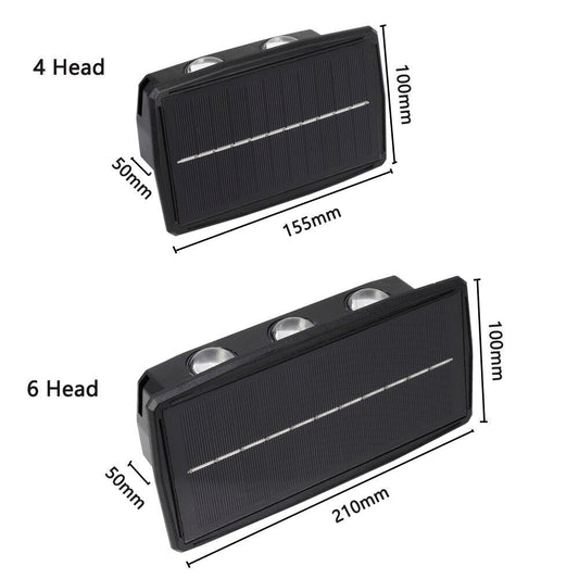 Carvallo Rise Solar Utomhusvägglampa | Varmvitt LED-ljus | IP65 Vattentät | Upp- & Nedåtriktad
