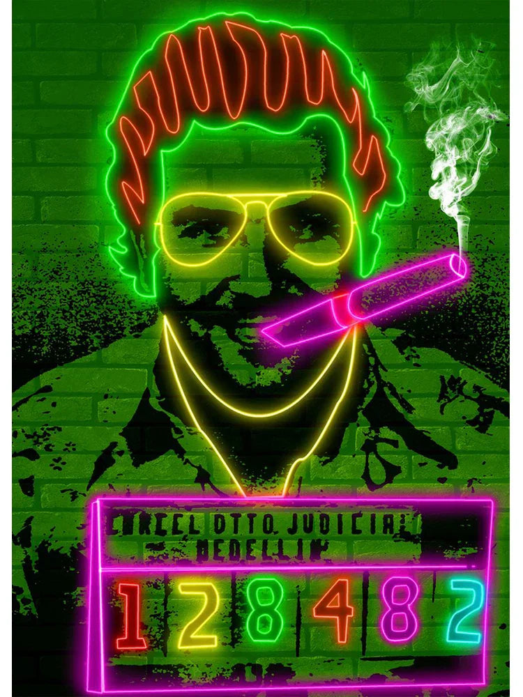 Pablo Escobar Målning - Ikonisk Konst för Hemmet