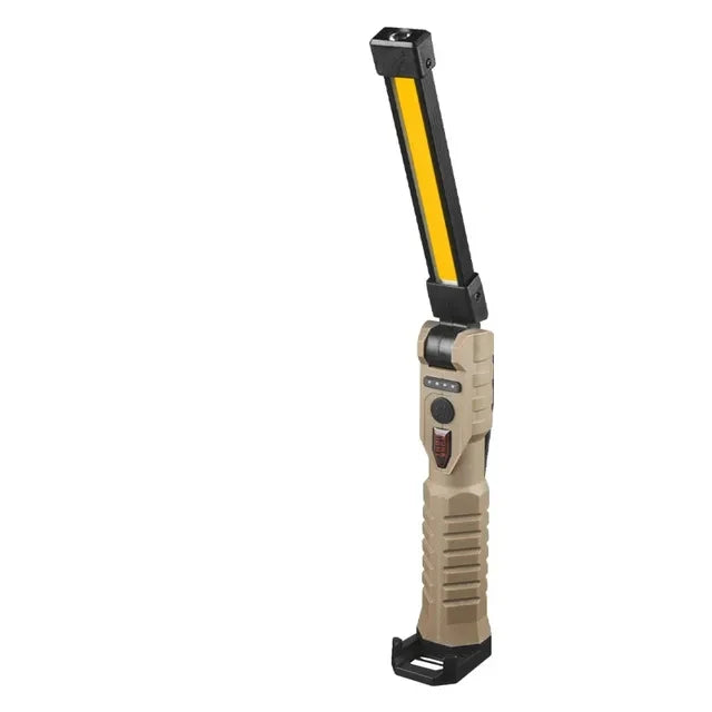 Carvallo FlexBeam Fällbar LED Arbetslampa | 7 Ljusstilar | Med Magnet & Krokar | Typ-C Återuppladdningsbar | För Camping & Nödsituationer
