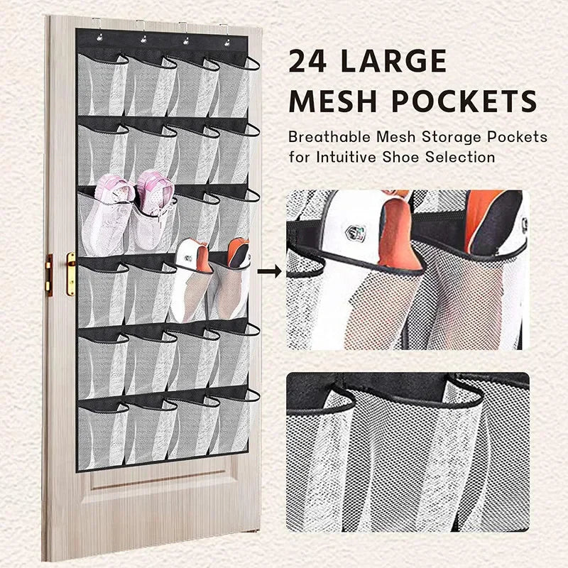 Carvallo-skoorganisatör Ordivo 24-fack | Hängande & Platsbesparande | 150 × 55 cm | För skor, strumpor & tillbehör