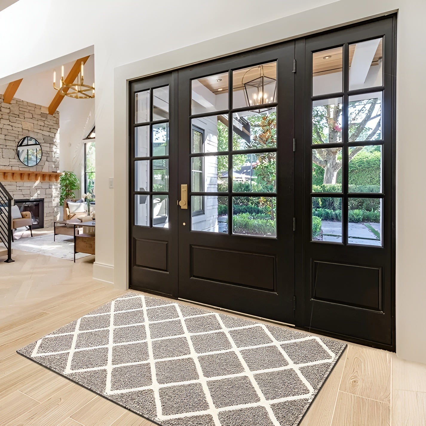 Randig entrématta - halkfri och smutsavvisande | Perfekt för inomhusbruk