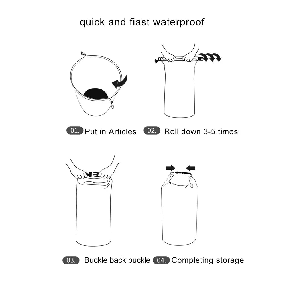 Carvallo Vattentäta packpåsar 8L / 40L / 70L | Ultralätta & Hållbara | För kajak, båt, camping & utomhusresor