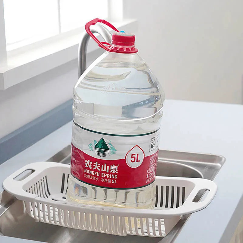 Carvallo Utdragbar diskställ | Justerbar sil för diskho | Avtorkningsställ & tvättkorg för frukt, grönsaker & tallrikar