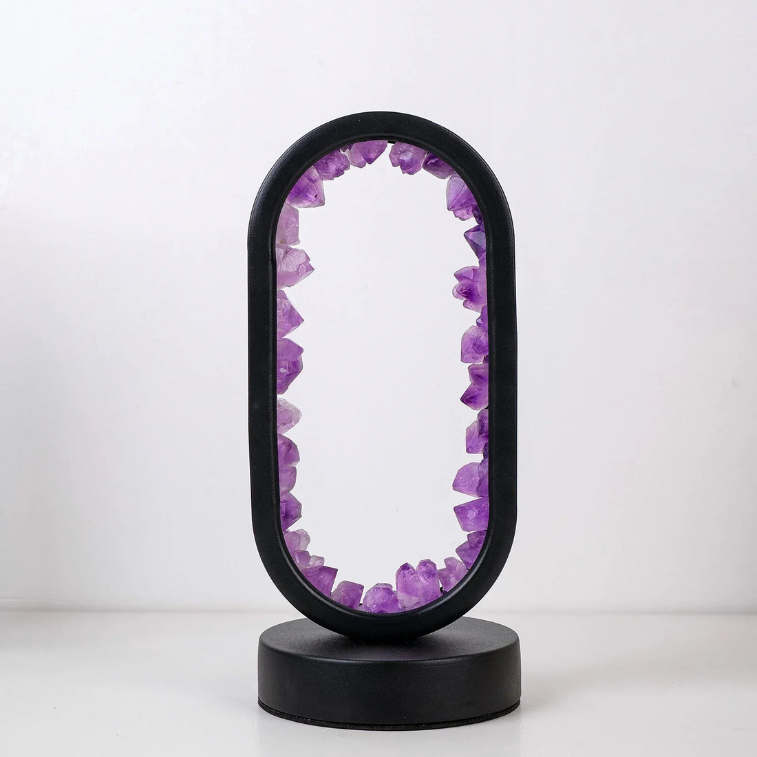 AuraStone Soluna | Amethyst kristallampa med mjukt naturbelysning