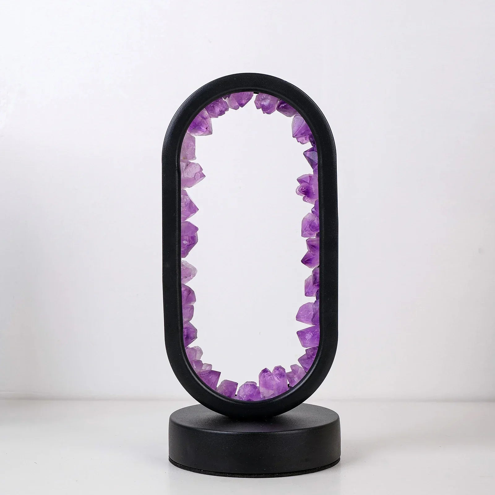 AuraStone Soluna | Amethyst kristallampa med mjukt naturbelysning