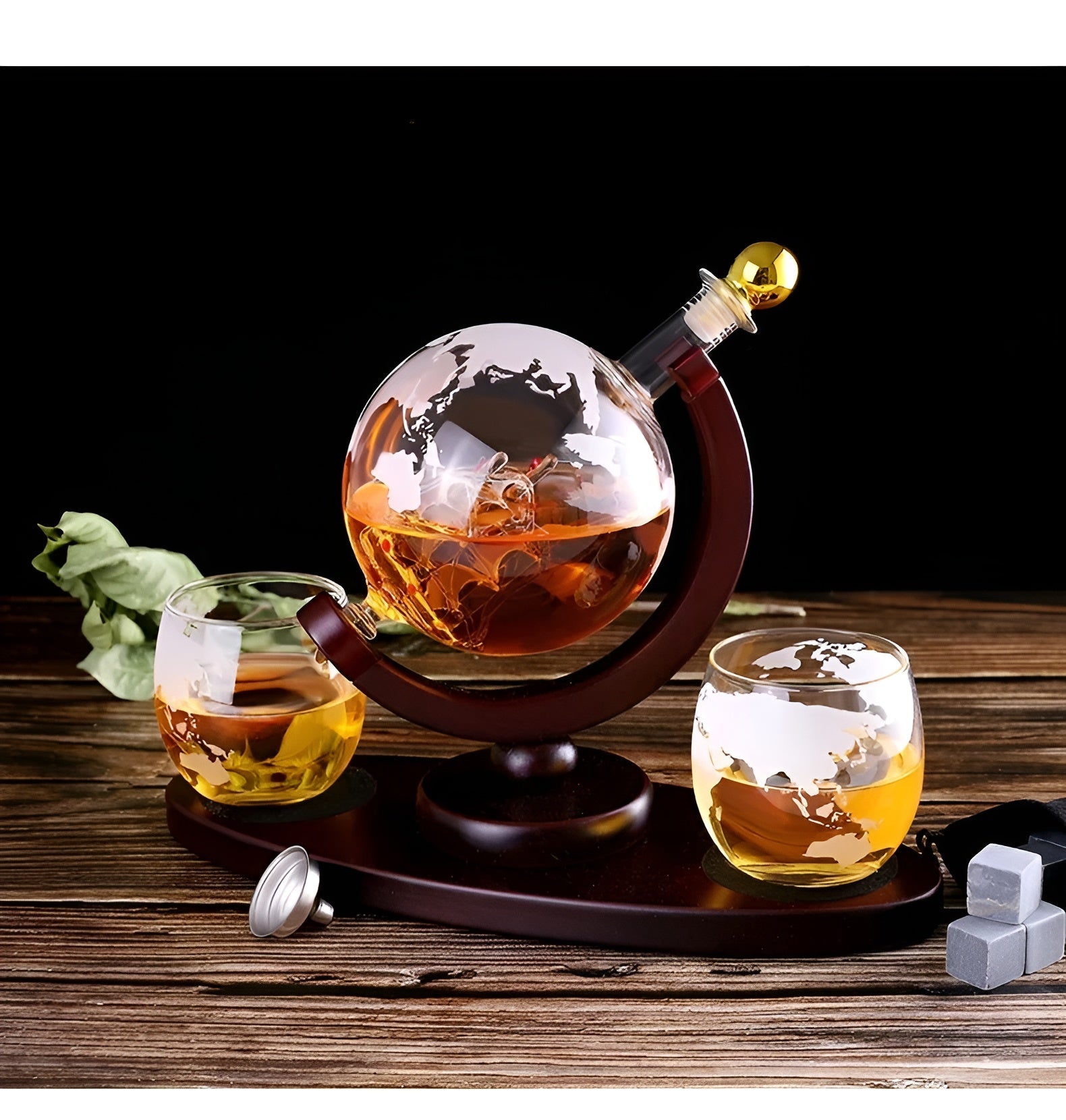 Kristall-Whiskykaraff med glas – Världskuladesign | Dekorativ för kontor &amp; hem