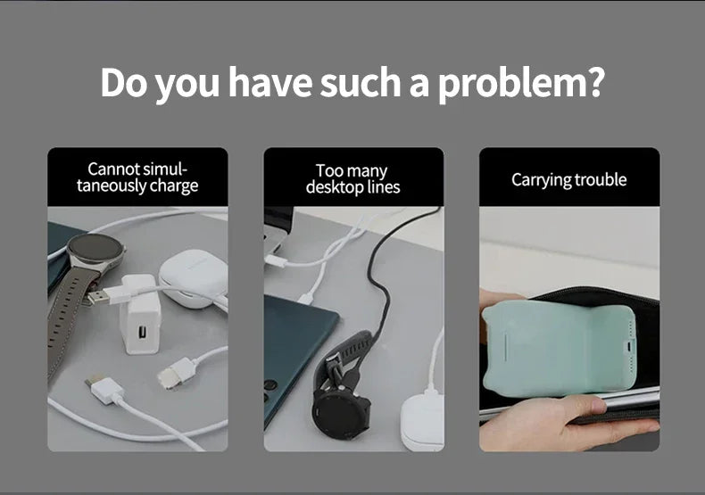 4 i 1 Magnetisk Trådlös Laddning Med Nattljus