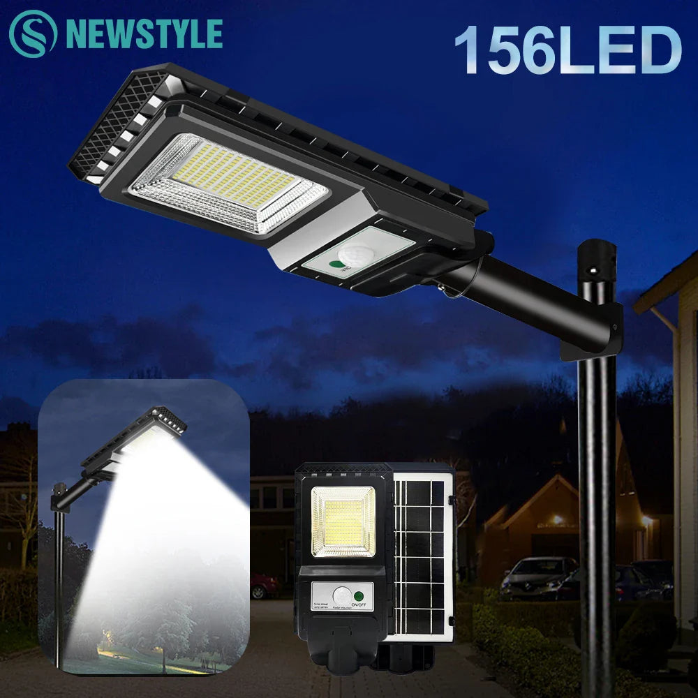 Carvallo MaxBright | 156 LED Solargatubelysning | Rörelse.sensor | 80W med 2000 mAh batteri