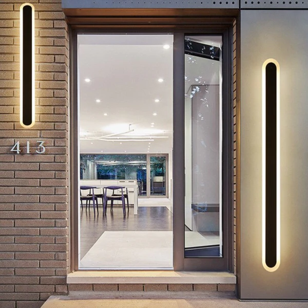 Utomhus LED Vägglampa Modern Svart Design