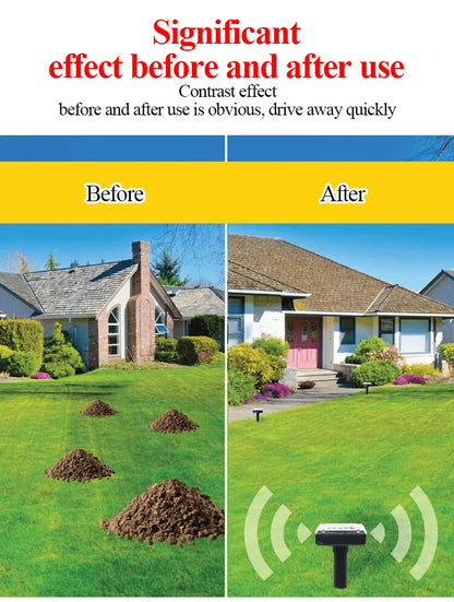 Solcellsdriven orm- och skadedjursavskräckare – ultraljudsenhet för trädgården