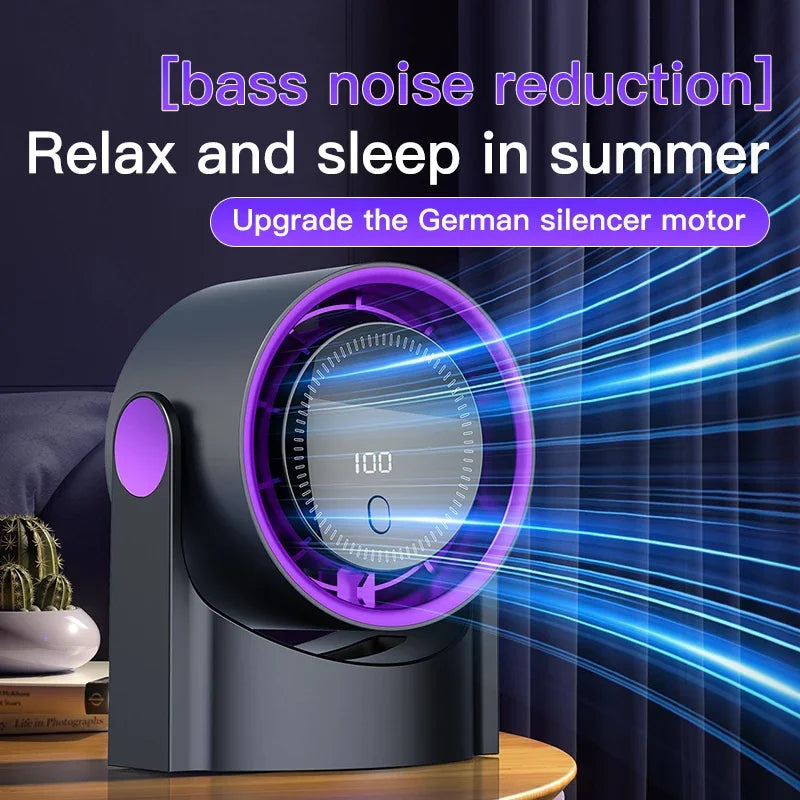 Carvallo Bladeless USB Fläkt | 100 Steg | Tyst som en viskning & EnergiEffektiv | Bärbar & Väggmontering