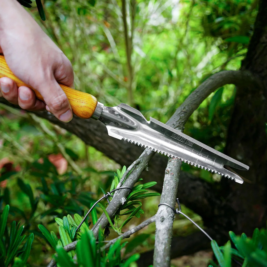 Carvallo Handspade | Rostfritt stål & bokträ | Ogräsrensning, plantering & omplantering
