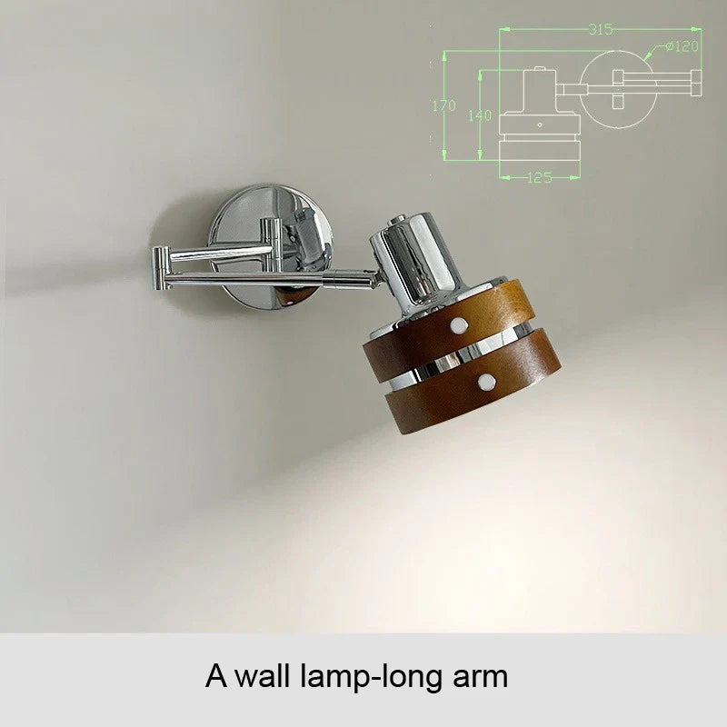 Teleskoplampa - Teleskopisk Arm Sänglampa Læselys Vintage Punk Stil