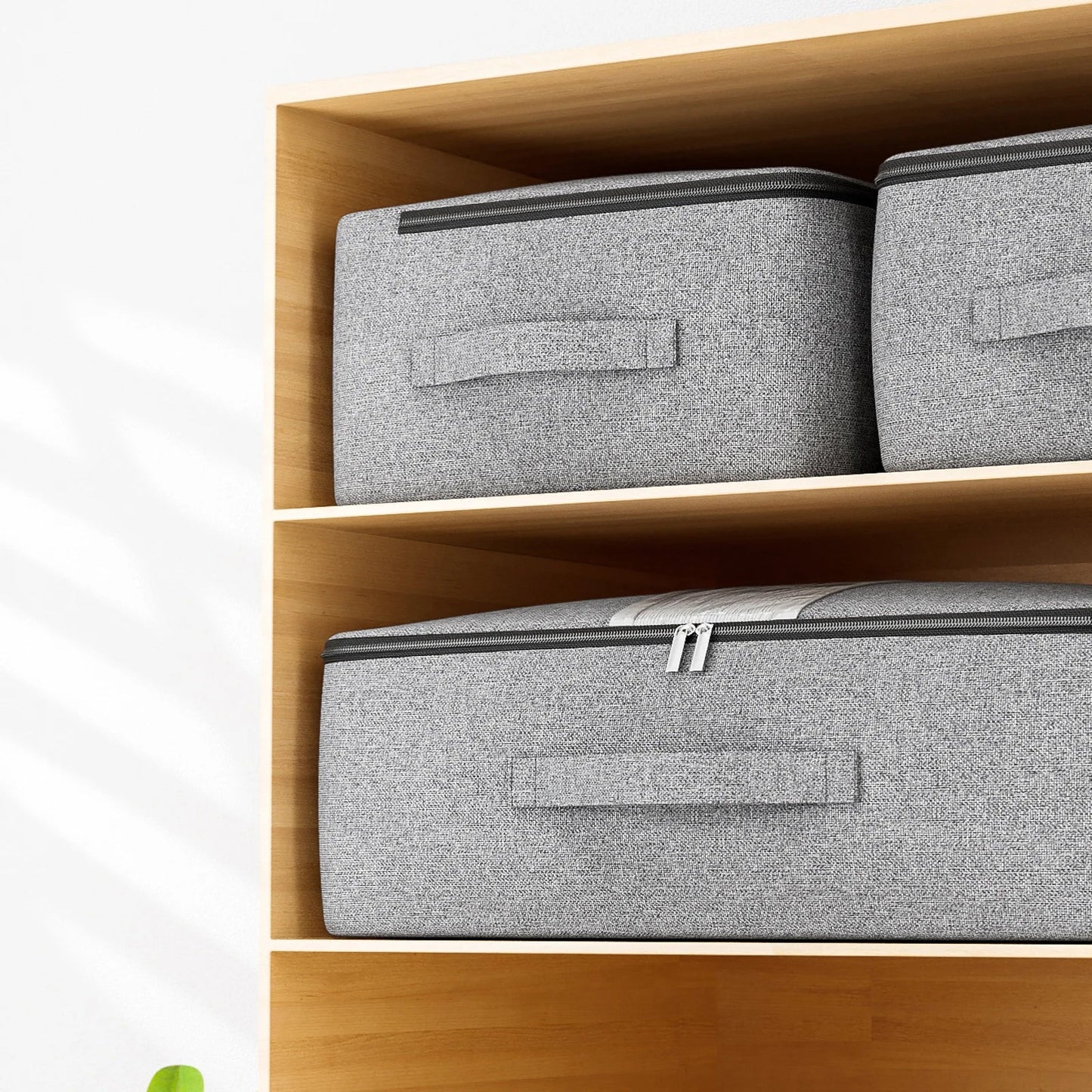 Carvallo Förvaringsväska | Extra Stor & Fällbar | Med Insynsfönster & Dragkedja | Cationic Tyg Grå