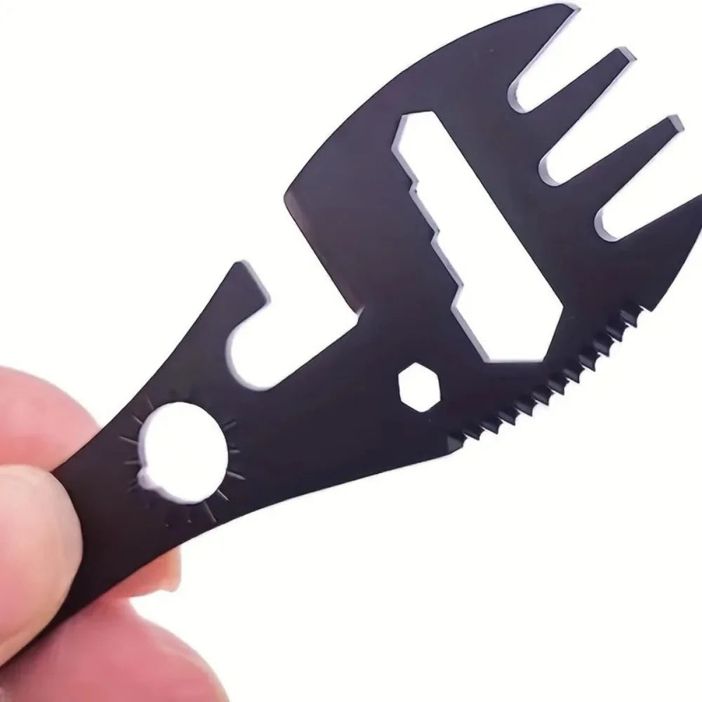 Carvallo Pro | 6-i-1 rostfritt camping-spork | Gaffel, sked, grävverktyg & självförsvar | Ultr lätt & kompakt | För utomhus & överlevnad