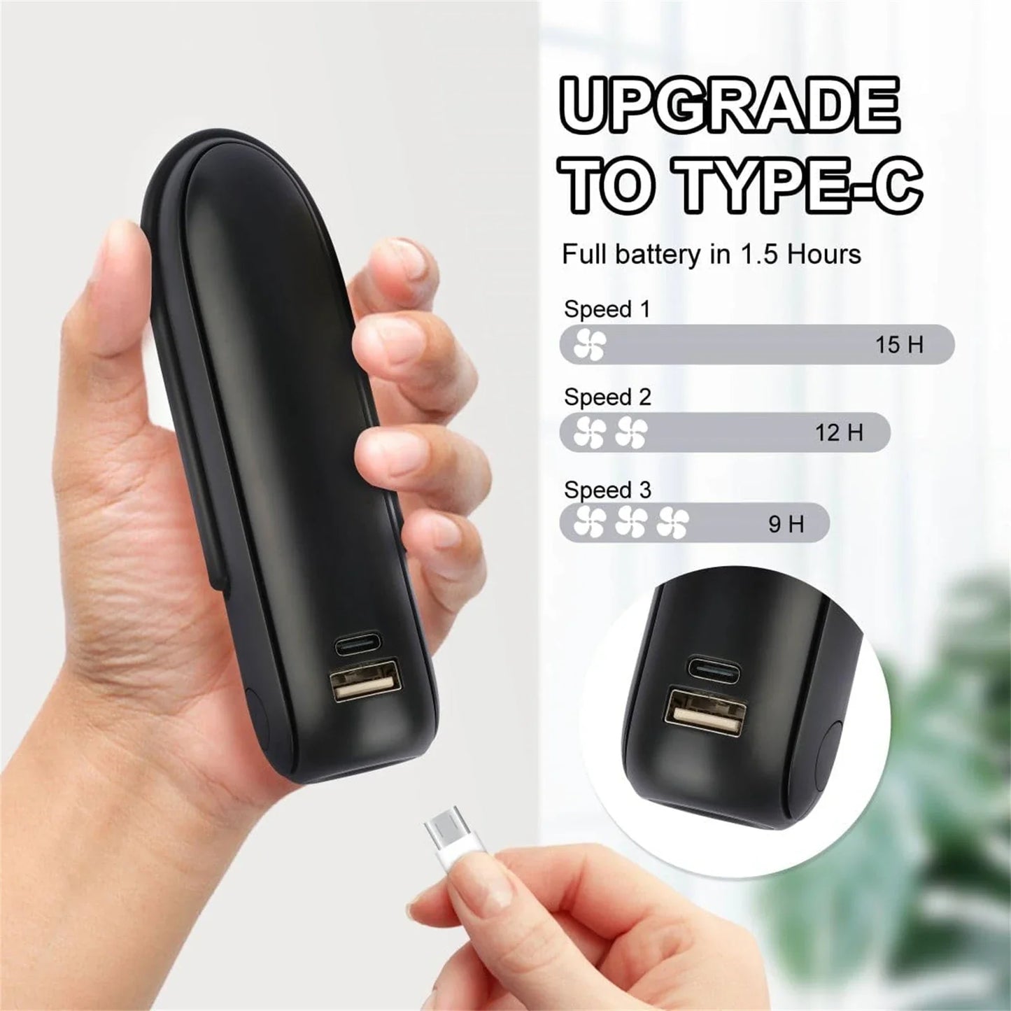 Carvallo 3i1 Mini Fläkt | Handfläkt med Powerbank & Ficklampa | Fällbar, Tyst & Barnsäker – USB uppladdningsbar