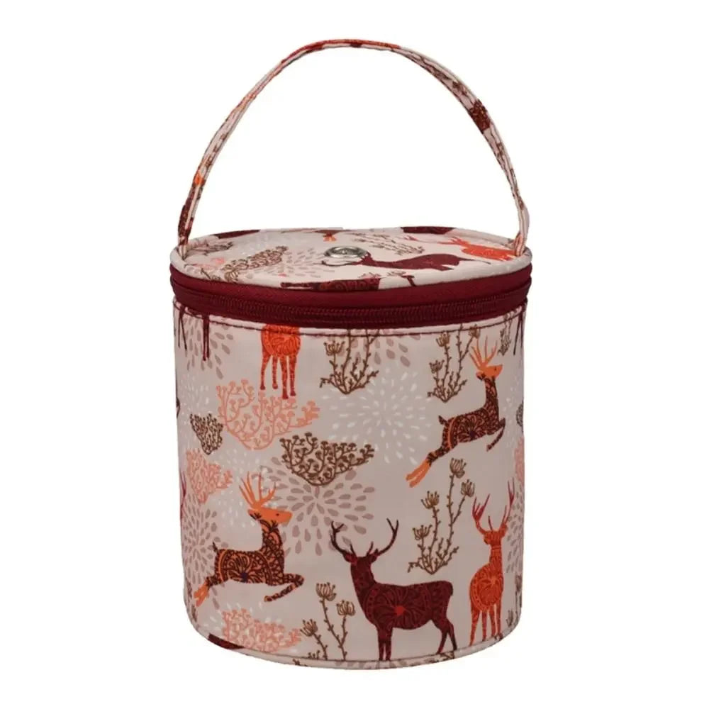 Carvallo Garn-väska | Cylindrisk ullpåse i polyester | Kompakt & Bärbar | För virknings- & sticktillbehör