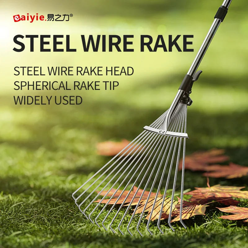 Carvallo MiniRake Teleskophandkrattor i rostfritt stål | Justerbar & Kompakt | Idealisk för blomlådor & rabatter