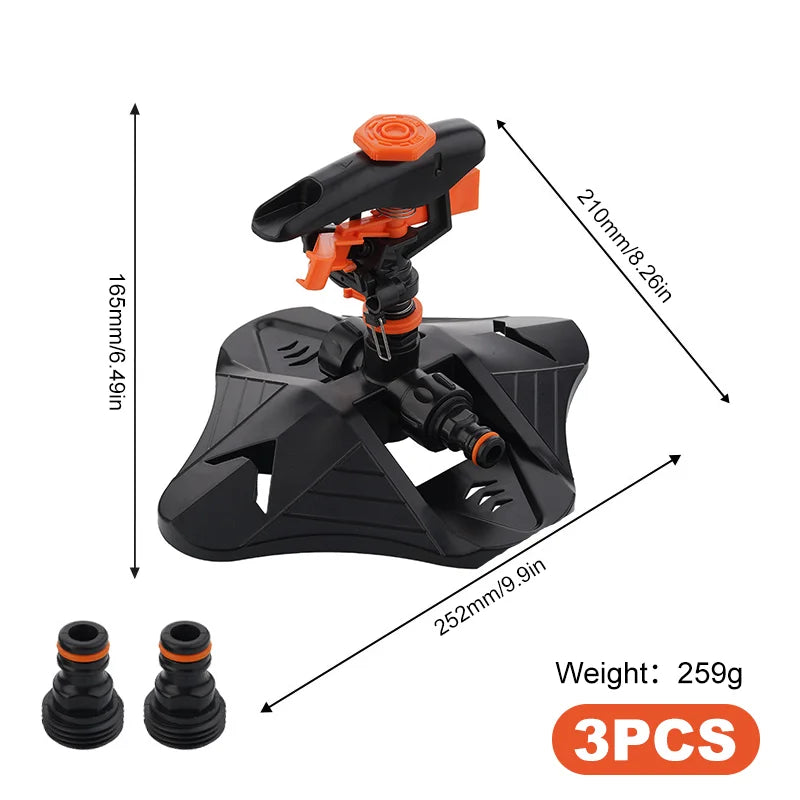 Carvallo Trädgårdssprinkler HydroSpin 360 | 12 m Räckvidd | 360° Rotationsfunktion | För Gräs, Trädgård & Jordbruk | 21 × 25,2 × 16,5 cm