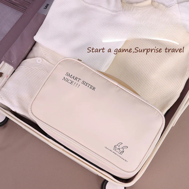 Carvallo Tvättorganisatort bag | Dubbel fack | För underkläder, strumpor & strumpbyxor | Kompakt & rymlig | Resebehov