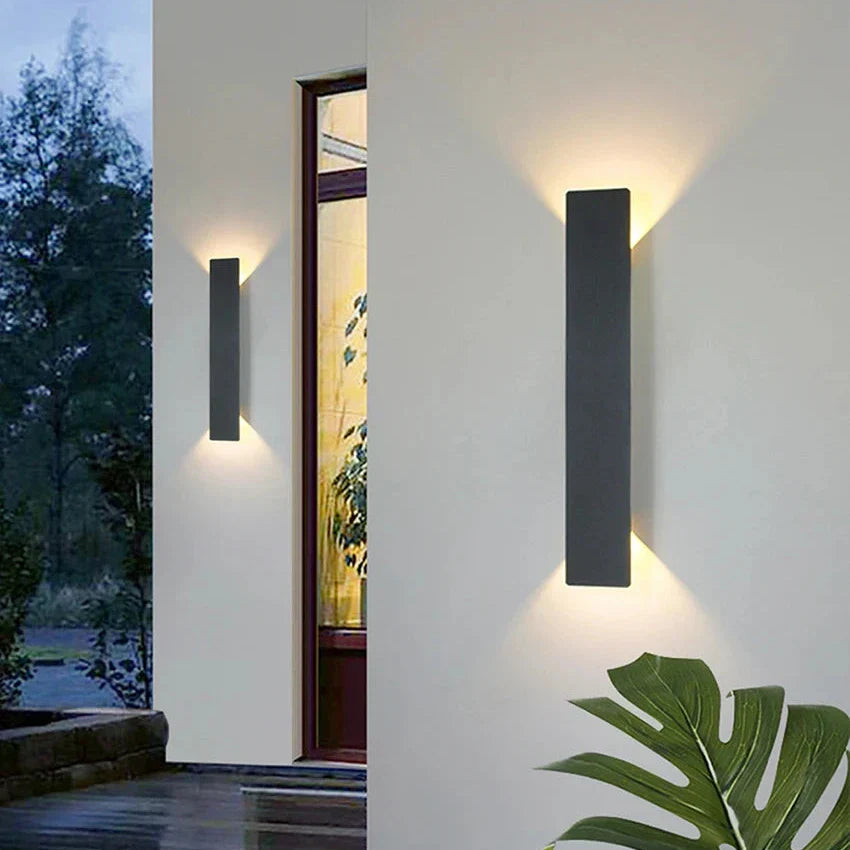 Utomhus Svart LED Vägglampa Aluminium Modern